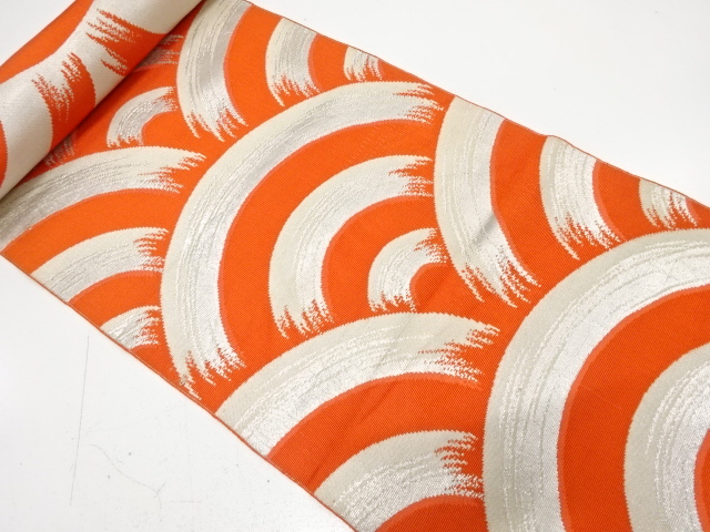 JAPANESE KIMONO / ANTIQUE BOLT FOR HASSUN OBI / WOVEN SEIGAIHA 